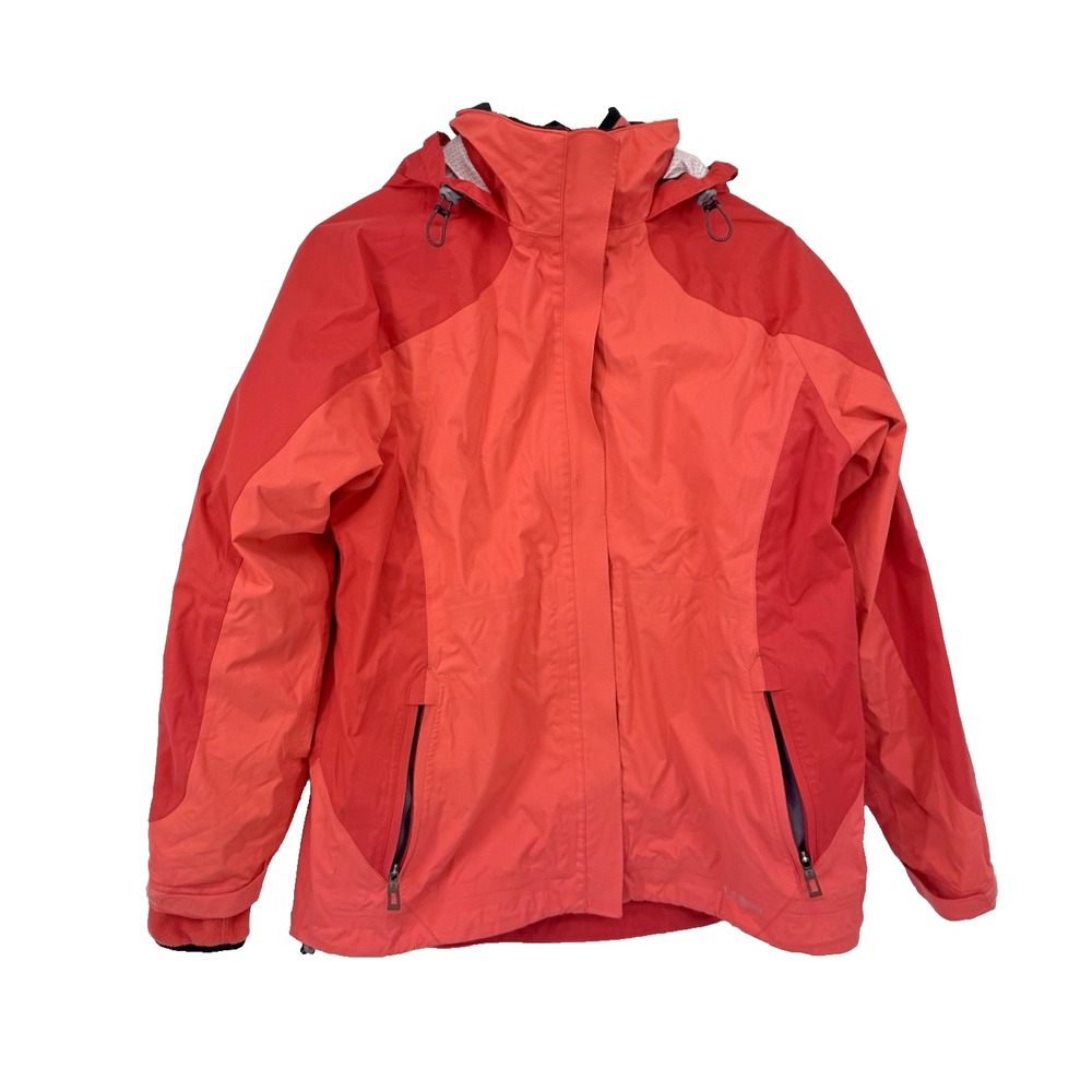 LL Bean Blue Zip Up Hooded 3 in 1 Polar Tec Waterproof Jacket Womens M OCFA4